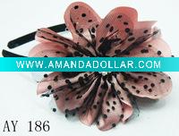 Wholesale headband with chiffon flower and lace for children