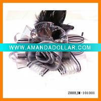 Wholesale Fabric Flower Hairbands with Chicken Feather and Crystals ZHHBJM-101001