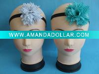 Wholesale HOT! Fashion knit headband flower Elastic hair bands