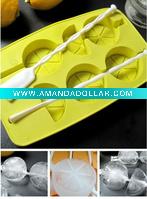 Wholesale 2012 New Arrival Lemon Shape Silicone Ice Cube Tray