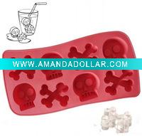 hot sell bone shape silicone ice cube tray