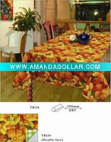 Wholesale beauty non-woven fabric backing PVC table cloth