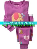 Wholesale CP baby purple pajamas/child garments/kids long sleeve pyjamas