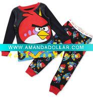 Wholesale 100% cotton children/kid/baby long sleeve pajamas/sleepwear set