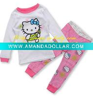 Wholesale 100% cotton good cost performance children/kid/baby long sleeve pajamas/sleepwear set