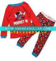 Wholesale 2012 comfortable cotton children/kid/baby long sleeve pajamas/sleepwear set