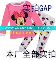 Wholesale 100% cotton good cost performance children/kid/baby long sleeve pajamas/sleepwear set