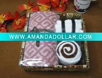 Wholesale Latest 100% cotton kitchen towel cakes gift set(WBC-056)