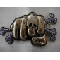 Wholesale Skull design silver plated stylish metal buckle Diamond Sticking for men 9ajn24