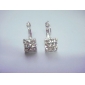 Wholesale Square Shaped Silver Rhinestone Earring 99jl01