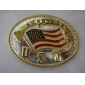 Wholesale Flag design gold sliver plated fashion belt buckle for men 9ajn46