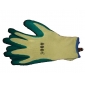 String knit gloves with green latex dipped for safety working
