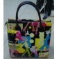 Fashion cartoon beauty printed stylish ladies handbag