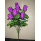 Wholesale 12pcs large size artificial purple rose bunch 97rn05