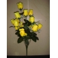 Wholesale 14pcs of fashion artificial rose bunch yellow color 97rn06