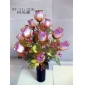 Wholesale 12pcs of artificial rose bud with gold flash garden decoration 9bsn10