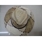 Wholesale Fashion Model Cowboy Checked Straw Raffia Hat