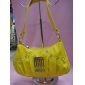 Wholesale Fashion lady handbags PU leather with metal accessories yellow color 9c4n12