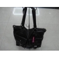 Wholesale Stylish black color women's cheap handbags PU leather shoulder bags 9c8n08