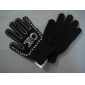 Black With White OK Pattern Fashion Accessories Knitted Gloves And Mittens