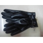 woman's black pu leather Gloves And Mittens with stretch opening 9cen28