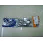 Durable 2 pcs spoons+1pc knife+1pc fork dinnerware set blue plastic handles 9cfn61