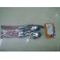 2 pcs spoons+1pc knife+1pc fork dinnerware set red plastic handles 9cfn62