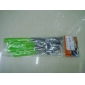 Durable 2 pcs spoons&1pc knife&1pc fork dinnerware set green plastic handles