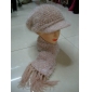 Wholesale redish white froky kit winter hat and scarf