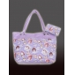 Wholesale Purple leather cloth Beach bags tote with lovely girl pattern