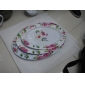 melamine flower design plate, set of 3