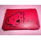Wholesale Red Lucky Bear PU Tri-Fold Wallet Purse Smooth Surface With Cloud Effect