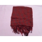 Wholesale RED SOFT FASHION KNITTED HOUNDSTOOTH NECK SCARF SHAWL WRAP