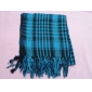 Wholesale PEACOCK BLUE SOFT FASHION KNITTED HOUNDSTOOTH NECK SCARF SHAWL WRAP