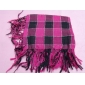 Wholesale Gorgeous stylish plaid silk scarf for girl's gift with silver thread
