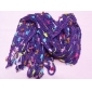 Wholesale Purple Hand-knitted Soft Yarn Fringed Scarf Lady's Apparel Accessories