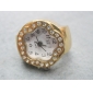 Wholesale 2010 Promotional newly design decorative mini finger ring shape electronic watch with artificial diamond accessory