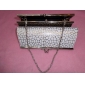 Fashion Veined Steel-rimmed Removable Metal Chain Lady's Handbag