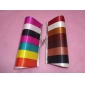 Stylish Muti-colored Stripe Steel-rimmed Removable Metal Chain Lady's Handbag