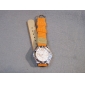 Wholesale 2010 Promotional design decorative fashion nobler electronic wrist watch with beige PU watchband