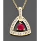 Wholesale golden triangle emlellished with the red diamond in the center pendant alloying neclace chain