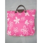 Wholesale Hotpink Carry-on Dichotomanthes Reusable Shopping Bag with Small Flowers Printed