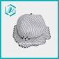 Relaxed Design Smile Paten Lace Cotton Striped Hat