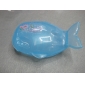 Wholesale Light Blue Fish-Shape Plastic Soap Box With Pattern On It