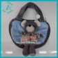 Wholesale Plush cute grey handbag  with bear for females