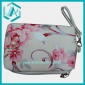 Wholesale Stylish white leather purse, flowers printed on it