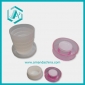 Wholesale Portable Daily Use Plastic Transparent Retractable Cup With Diameter 7CM And Height 8CM, Pink Cover