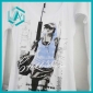 Wholesale Ladies' fashion design T-shirt white color with beautiful modern girl printing short sleeves all size