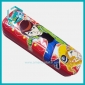 New red pencil box with a cool boy design school supplies