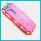 Muti function three tier pencil box with a pink calculator on pencil case surface